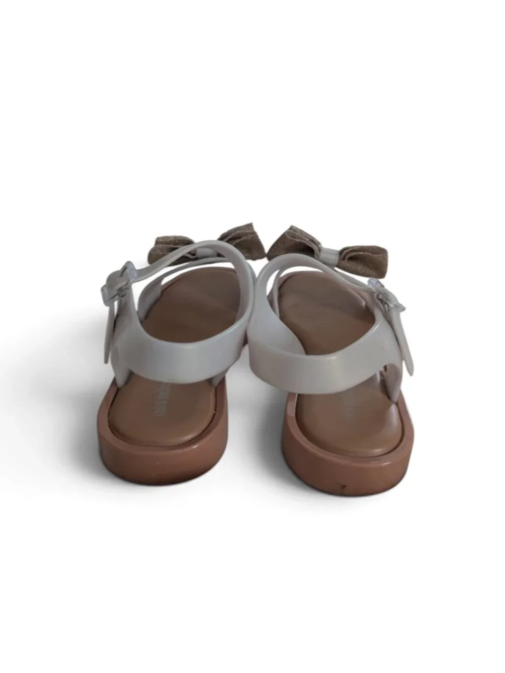 Mini Melissa Bow Jelly Sandals Girls Size 3 White EUC
